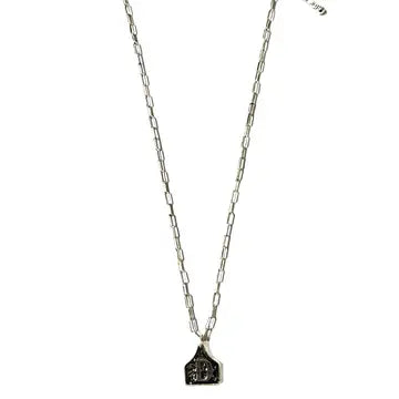 Silver Cattle Tag Initial Necklace
