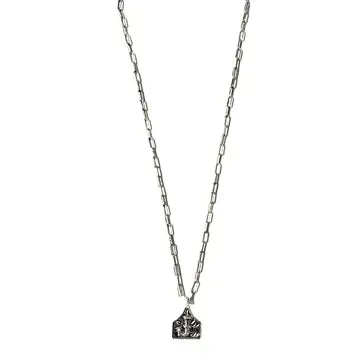 Silver Cattle Tag Initial Necklace