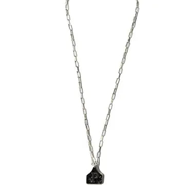 Silver Cattle Tag Initial Necklace